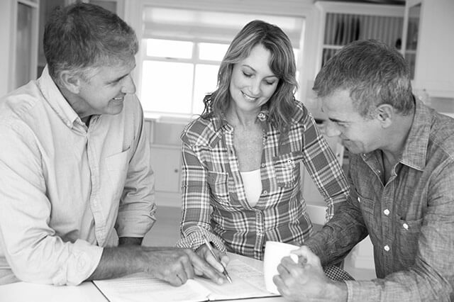 Accountant with clients