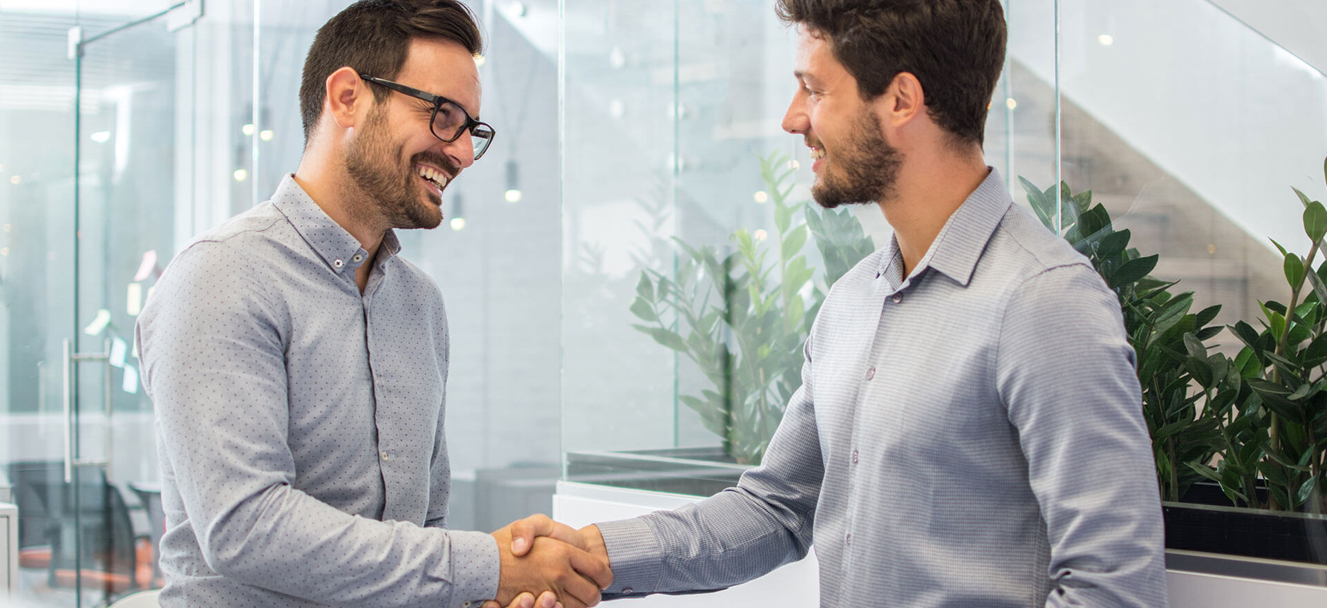 Two men discussing a commercial loan