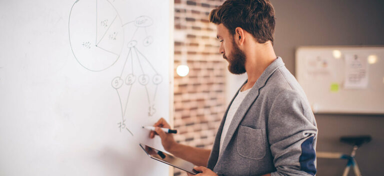 man making a presentation about business diversification