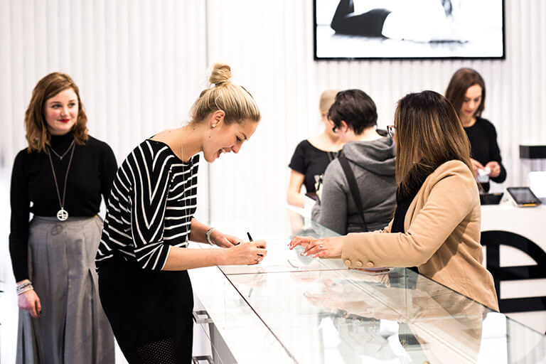 Hannah Vasicek in the Francesca Melbourne store