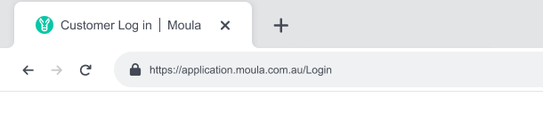 Sample web browser with a valid Moula URL